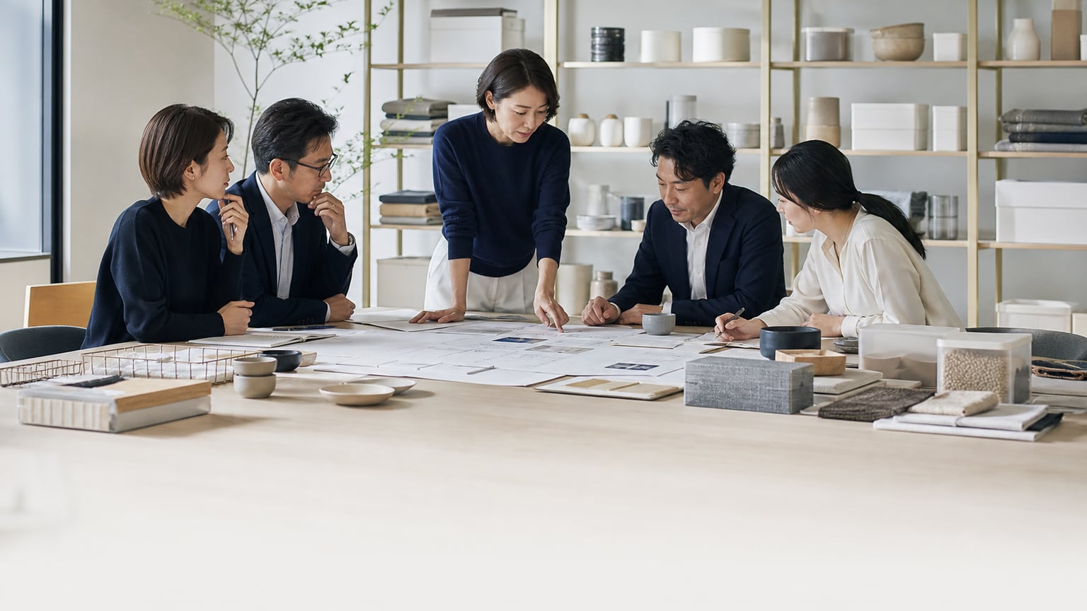 小売と商品企画の3ヶ年ローリング計画を検討するチームのオリジナル写真